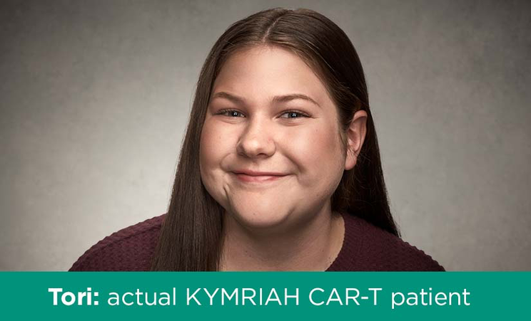 Image of Tori, actual KYMRIAH CAR-T Cell patient